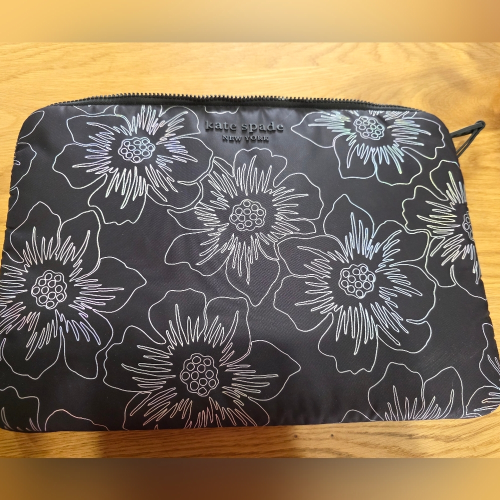 Kate Spade Black Floral Laptop Bag